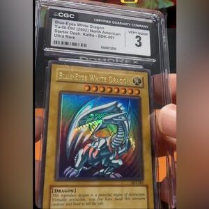 Authentic 2002 graded Blue-Eyes White Dragon Ultra Rare Holographic Trading Card
